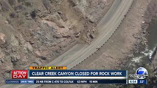 Rock work underway in Clear Creek Canyon