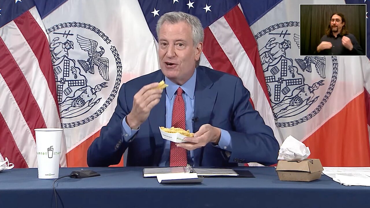 New York City Mayor de Blasio: Free French Fries If You Get Vaccinated