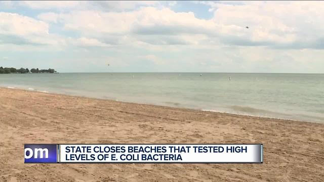 State closes beaches that tested for high levels of e.Coli bacteria