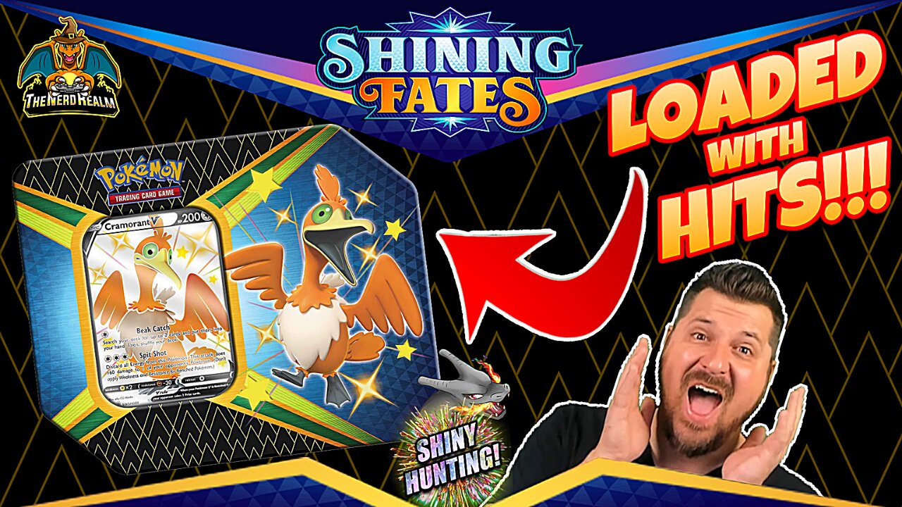 Shining Fates Shiny Cramorant Tin | Shiny Hunting | Pokemon Cards Opening