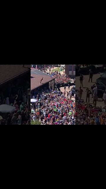 TRUMPS ARRIVAL AT THE IOWA STATE FAIR AUG 12 2023