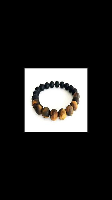 COURAGE AND CONFIDENCE MENS BRACELET - TIGER'S EYE AND ONYX FOR MEN