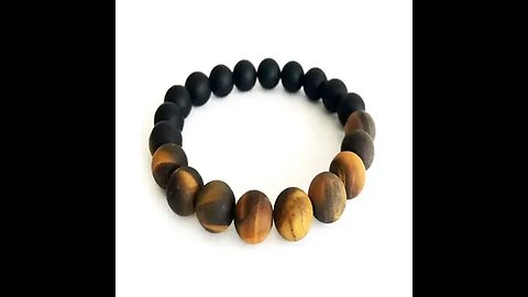 COURAGE AND CONFIDENCE MENS BRACELET - TIGER'S EYE AND ONYX FOR MEN