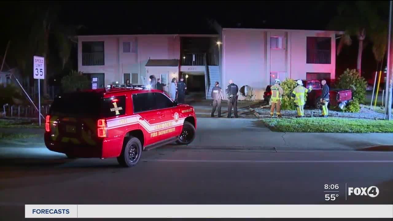 Pickup truck slams into condo in Cape Coral