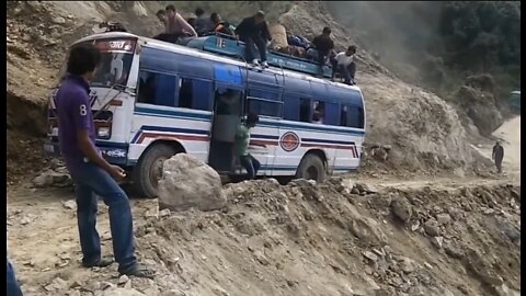 OMG what a road this is in Nepal