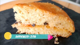 Fluffy chocolate chip breakfast treat stuffed with apricot jam