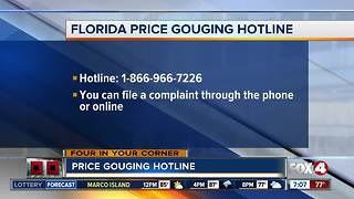 Hurricane Irma: price gouging hotline