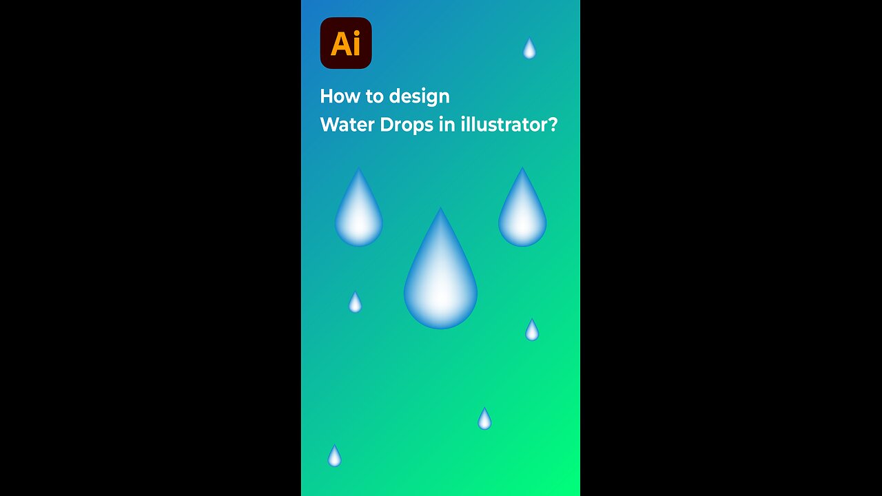 Create Realistic Water Drops in Illustrator A Step by Step Design Tutorial #shorts