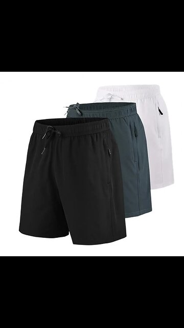 Plus Size Men Casual Shorts Adjustable Drawstring Elastic Waist