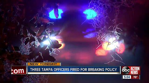 Three Tampa police officers terminated for violating TPD policies following internal investigation