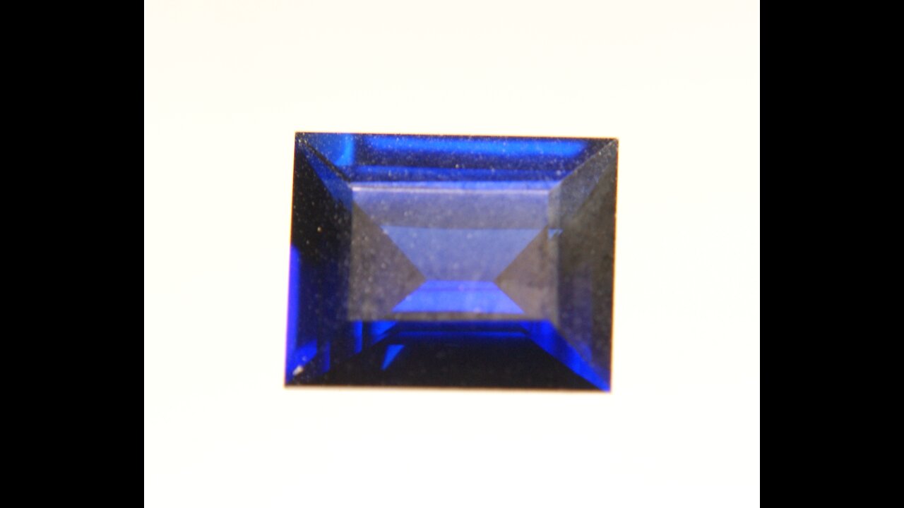 Hydrothermal Blue Sapphire Dark Kashmir Color Rectangle Emerald Cut