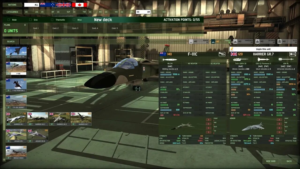 Unit Comparison COMMONWEALTH - Bombers! | Wargame Red Dragon
