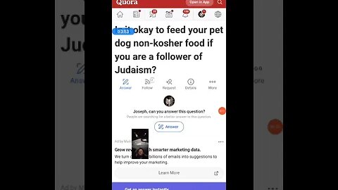 answers for Quora - kosher dog food?