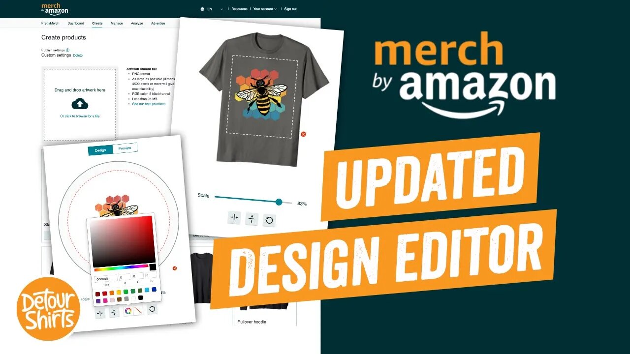 Merch by Amazon's Newest Design Editor | See What All The New Changes Are | A Step by Step Tutorial.