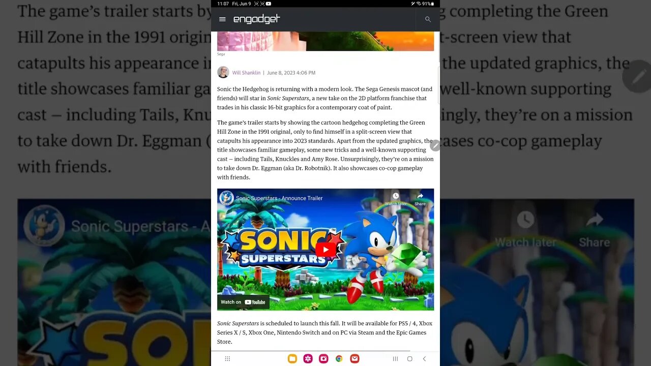 new sonic game revealed sonic superstars