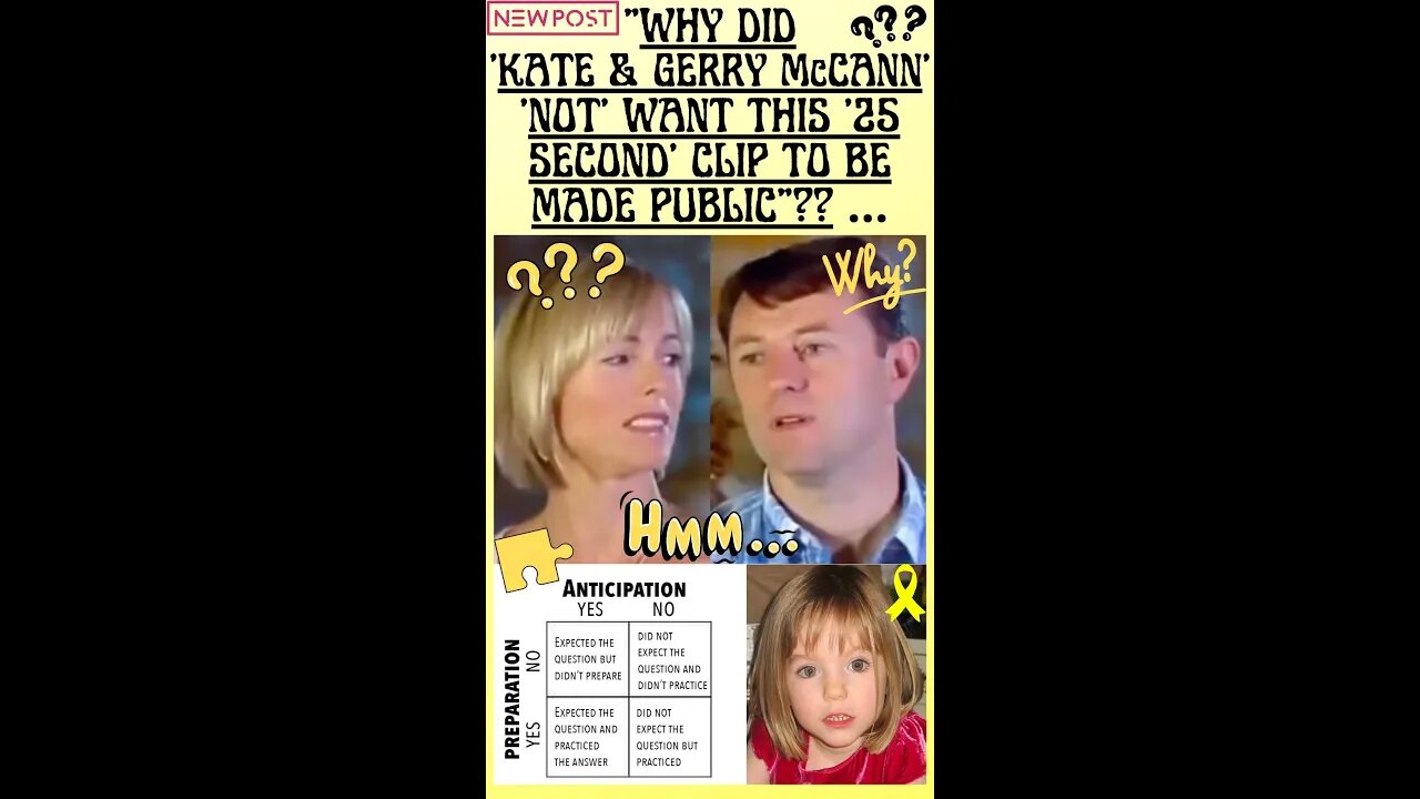 💛 “WHY DID KATE & GERRY McCANN NOT WANT THIS 25 SECOND CLIP TO BE MADE PUBLIC”?? #madeleinemccann