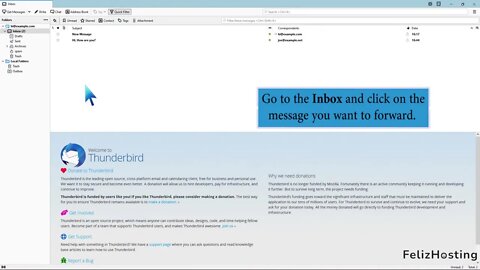 How to forward email in Mozilla Thunderbird FelizHosting