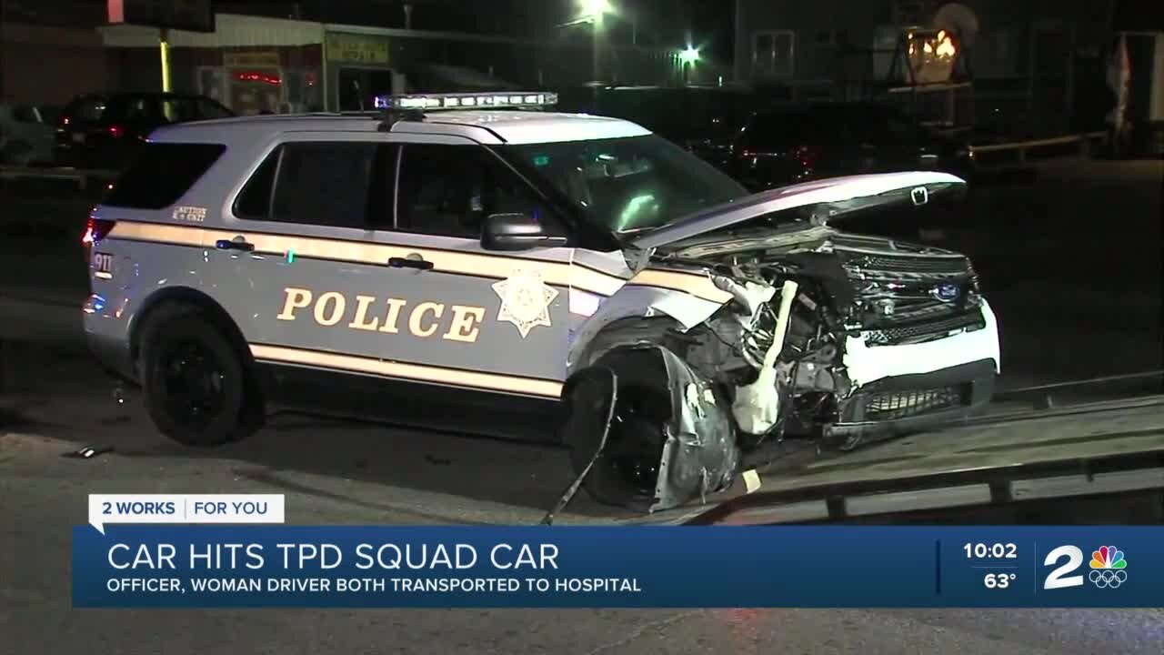 Car hits TPD squad car