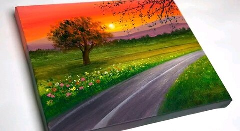 Sunset Painting | Landscape Painting For Beginners