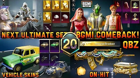 NEXT ULTIMATE SET | BGMI COMEBACK SETS | QBZ UPGRADE SKIN ON-HIT EFFECT | UPCOMING SETS & VEHICLES 🥰