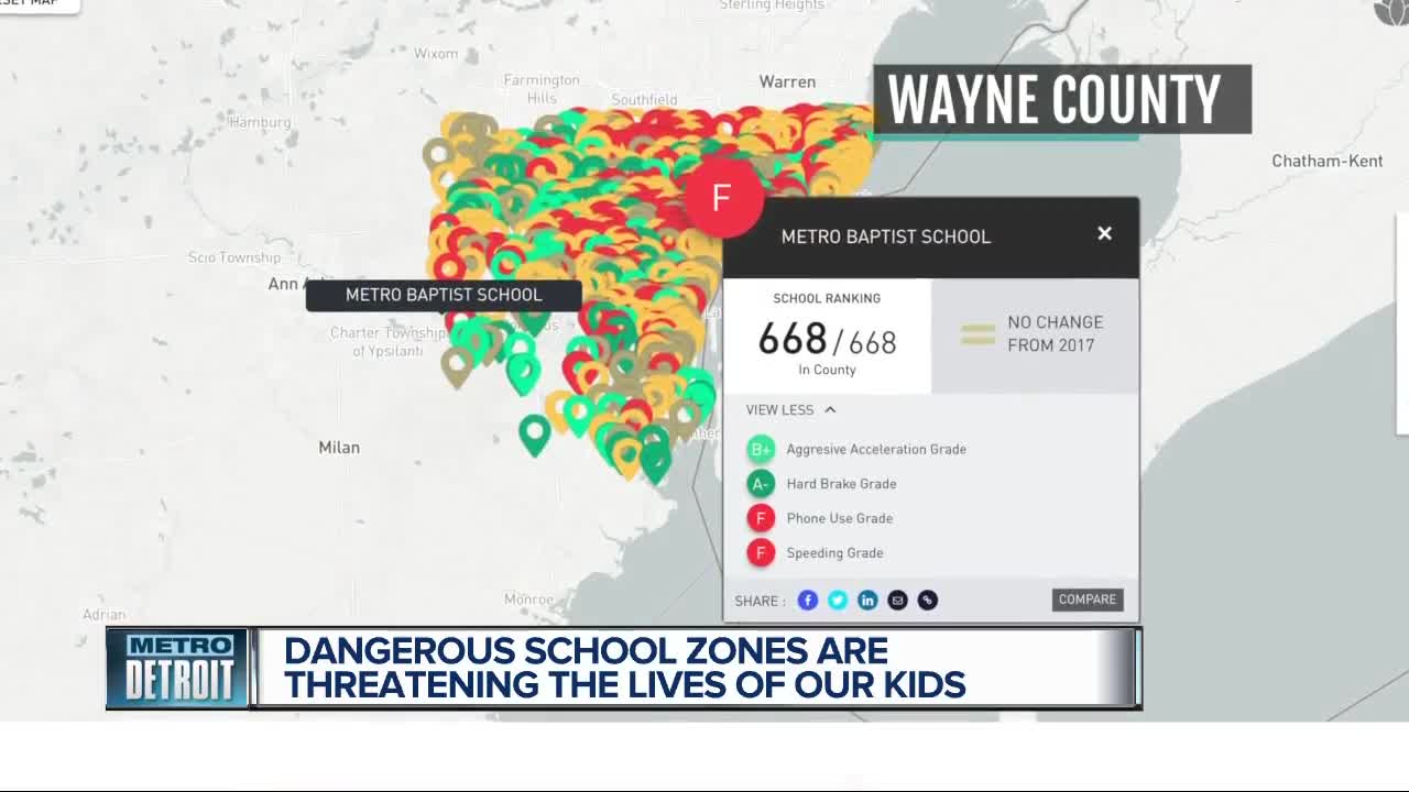 Report reveals most dangerous school zones in metro Detroit