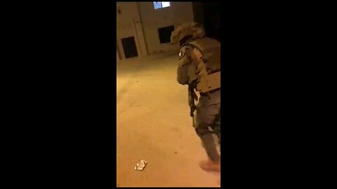 A scum Israeli soldier threw a stun grenade inside a mosque while Imam began the dawn call to prayer