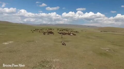 FLYING & OVER & MONGOLIA & 4K & UHD & & Relaxing & Music & Along & With & Beautiful Nature Videos