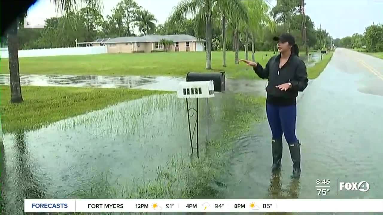 Mango Drive in Bonita Springs sees flooding from rain