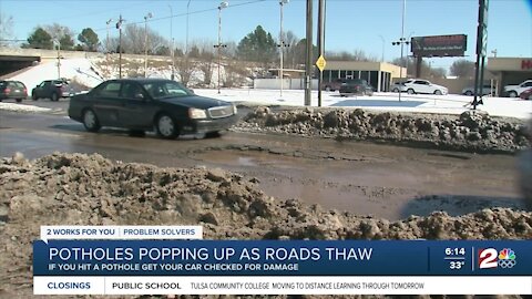 Potholes popping up as roads thaw