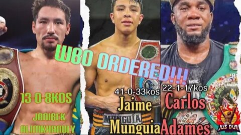 WBO ORDERS JANIBEK ALIMKHANULY vs JAIME MUNGUIA 😤 CARLOS ADAMES CALLS 📞 OUT MUNGUIA TOO 🤯 #TWT