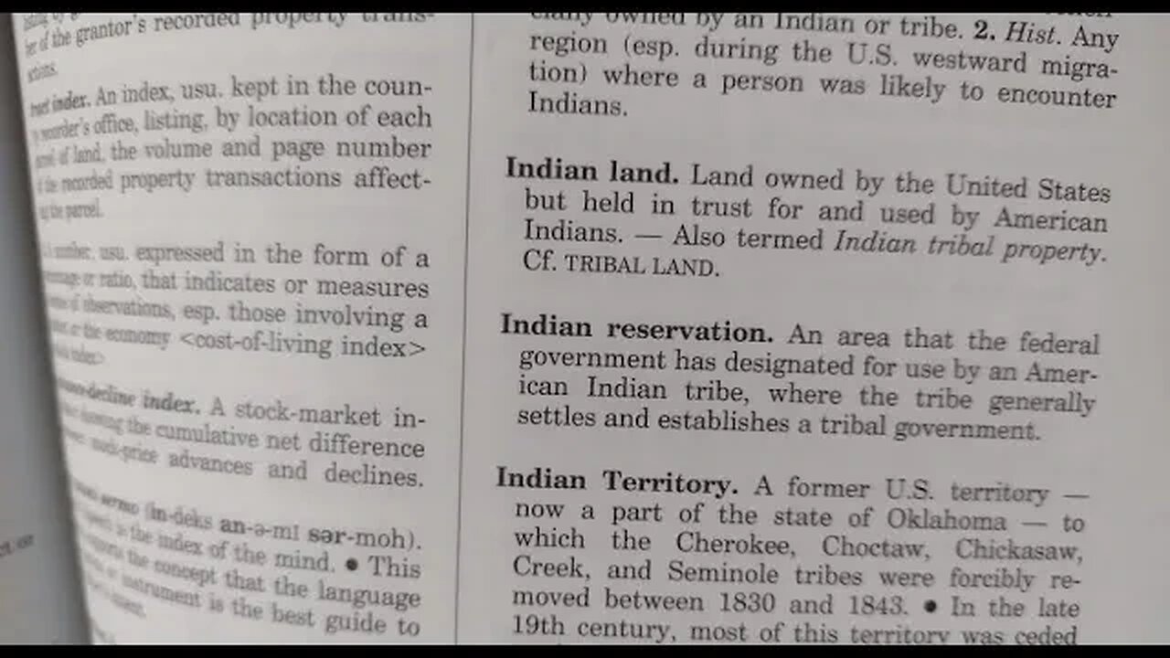 Black's Law Dictionary, Indian Titles.. Reservations.. Lands.. and Tribes 🏹