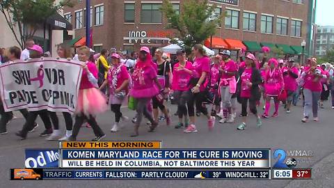 Komen Maryland Race for the Cure will not be in Baltimore this year