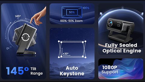 PUTRIMS Portable 1080P Support Movie Projector