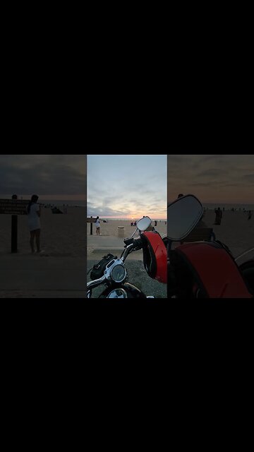 watching sun set of my motorcycle