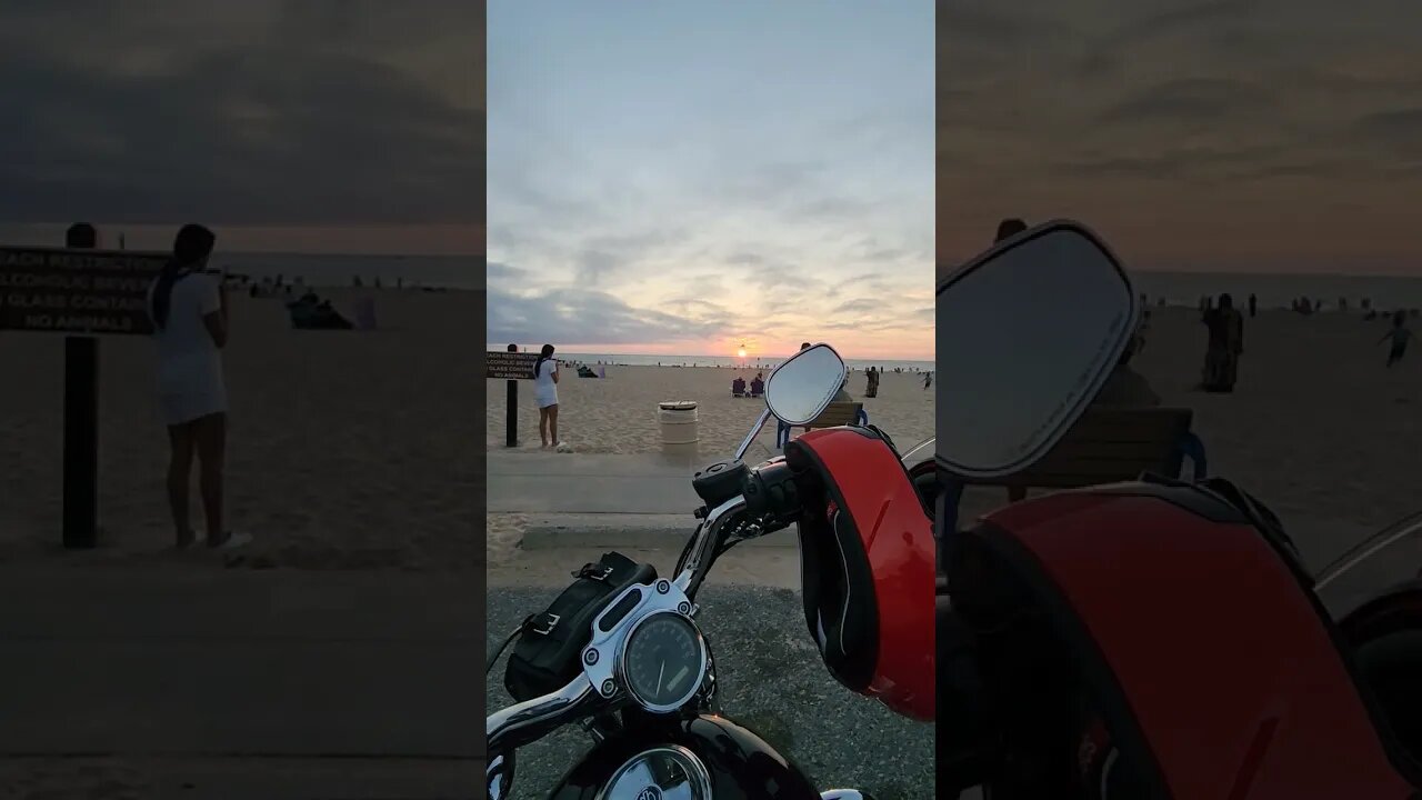 watching sun set of my motorcycle