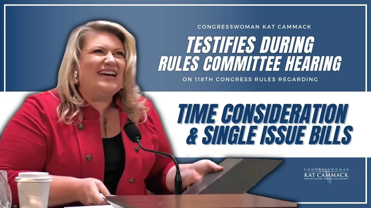 Rep. Cammack Testifies During House Rules Committee Hearing Regarding Rules For The 118th Congress