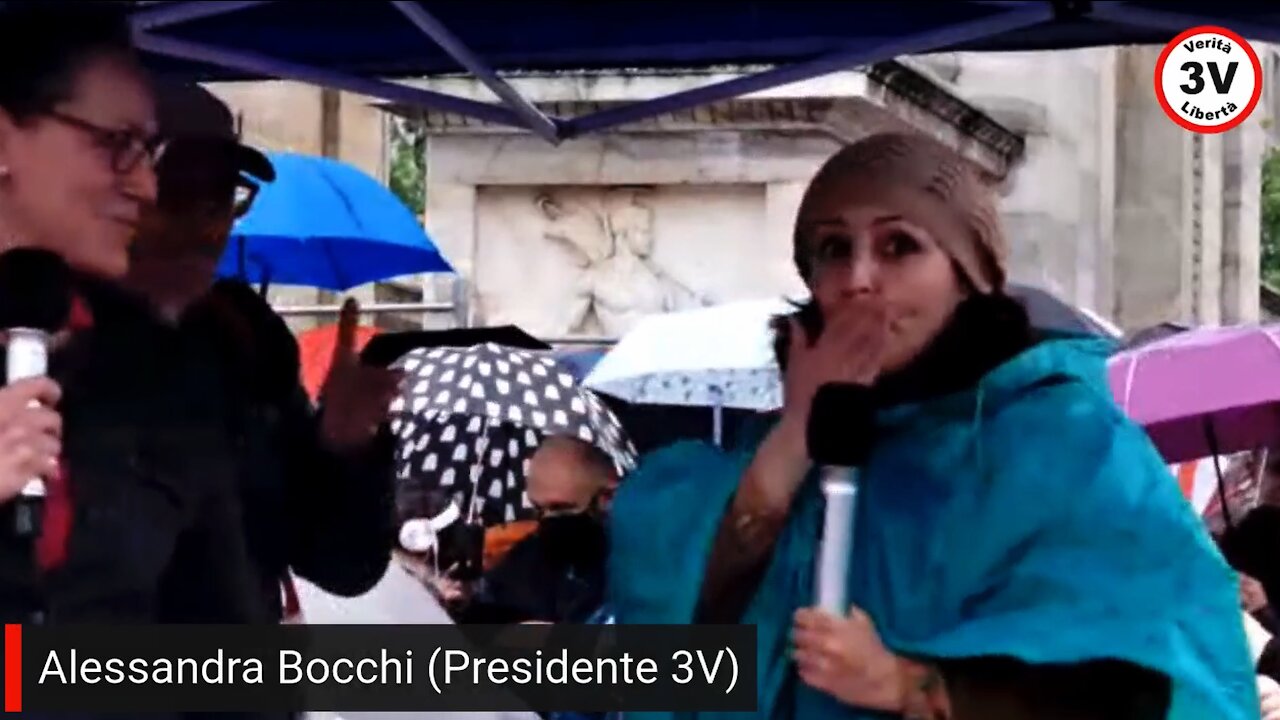 Alessandra Bocchi presidente 3V alla manifestazione di Milano 1° maggio 2021