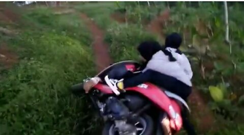 women's motorcycle fall