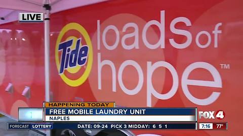 Mobile laundry unit open in Naples Monday