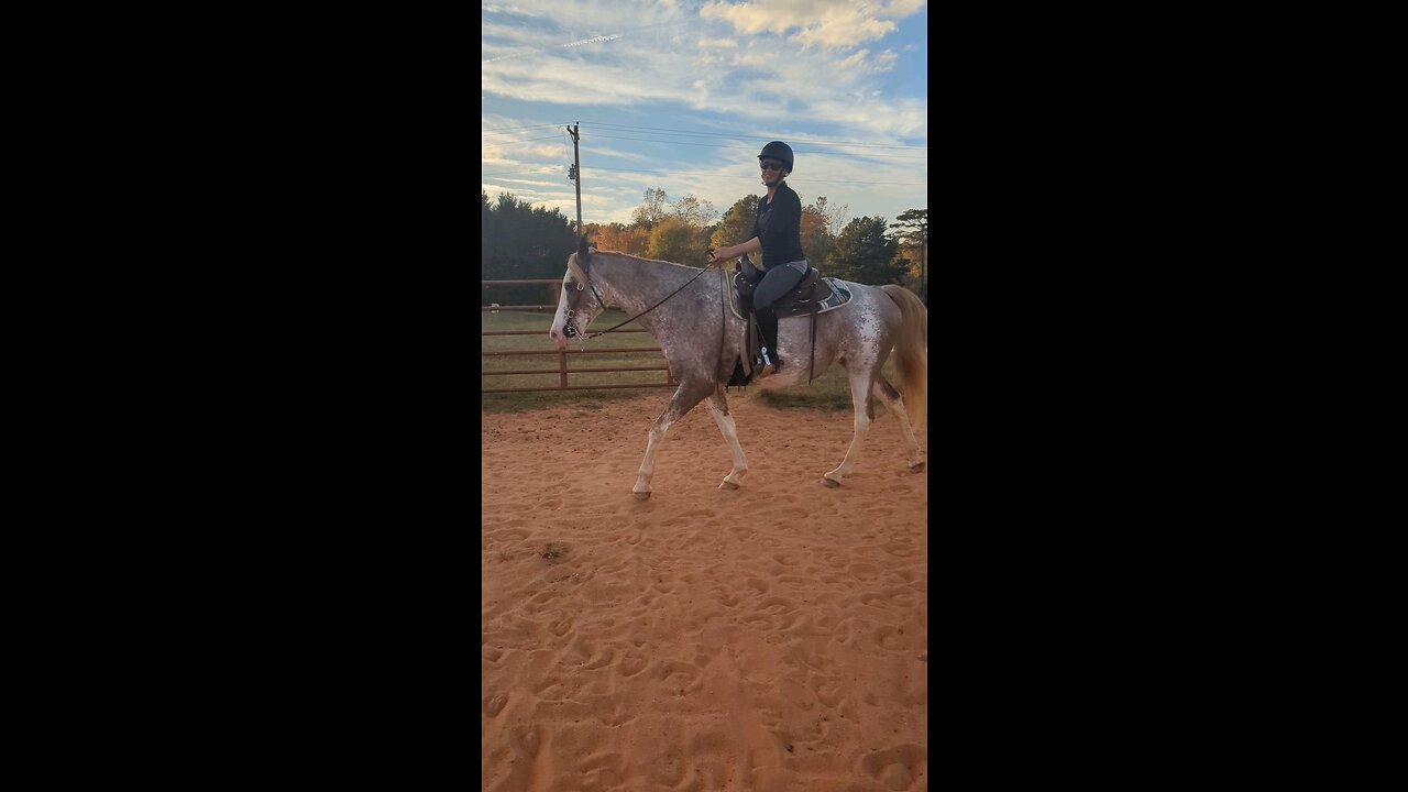 beginner western,riding Shanti, sunset 1