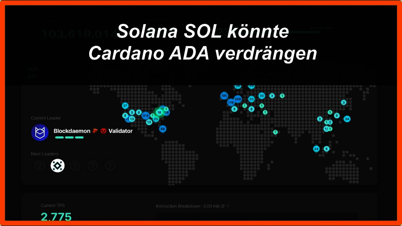 Kryptowährung Solana könnte auch Cardano ADA verdrängen