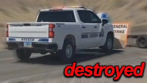 Cops RUNS OVER Protestors Blocking Highway Road