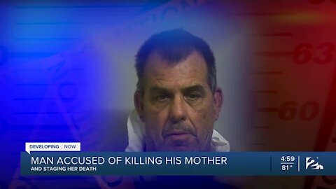Man accused of killing his mother, staging her death