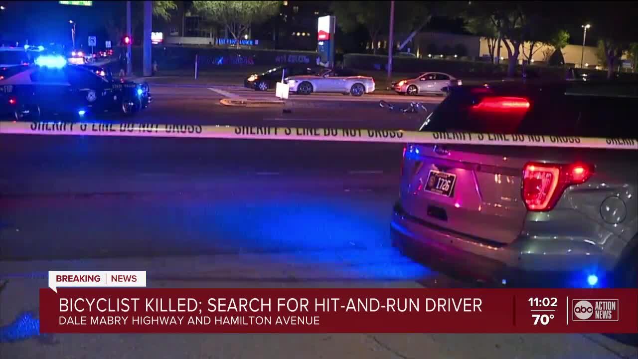 Bicyclist killed in hit-and-run in Hillsborough County, deputies say