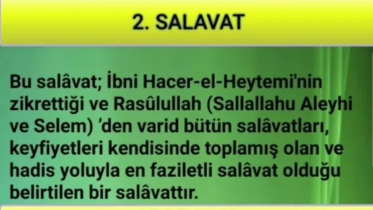 SALAVAT-I ŞERİFELER (1. SALAVAT 2)
