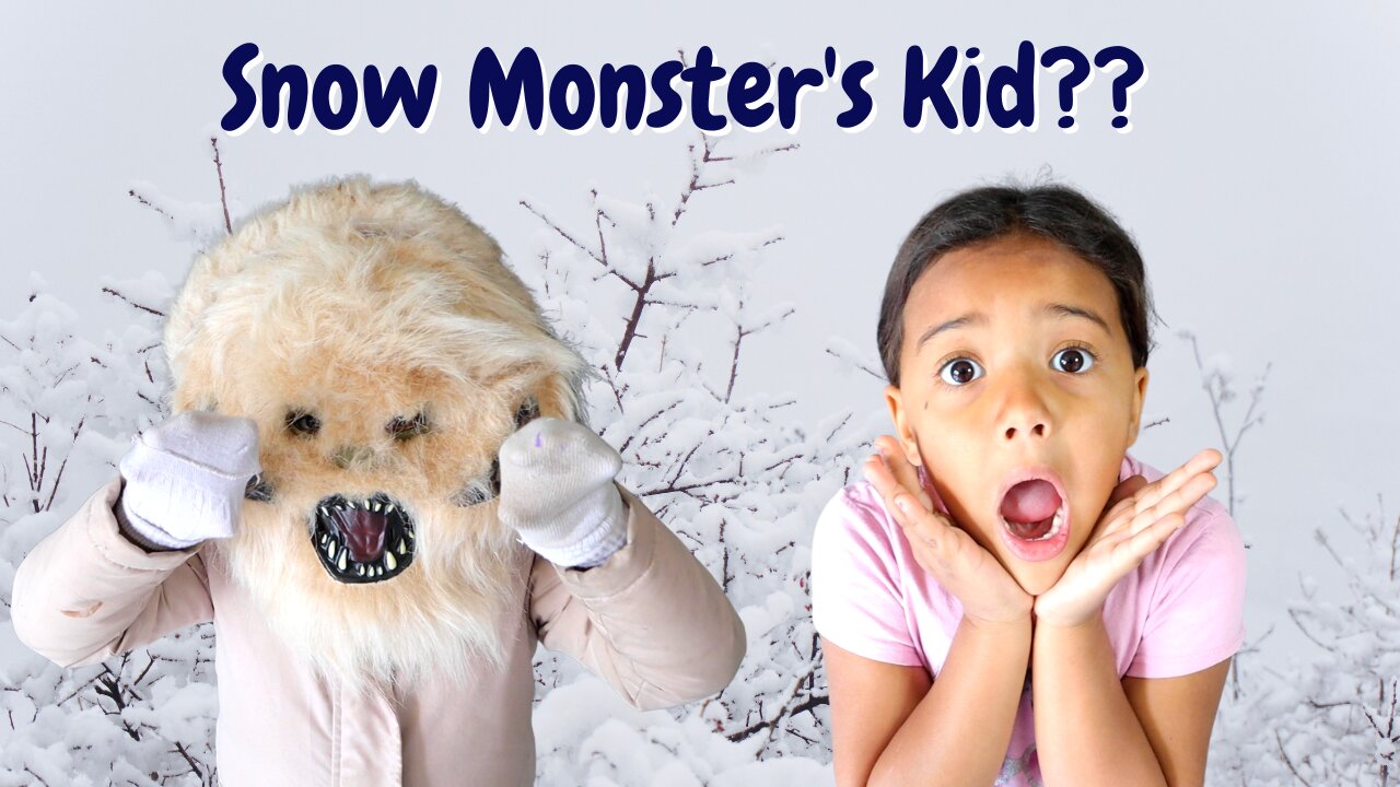 Kids Videos: Girl Finds A Snow Monster Kid!