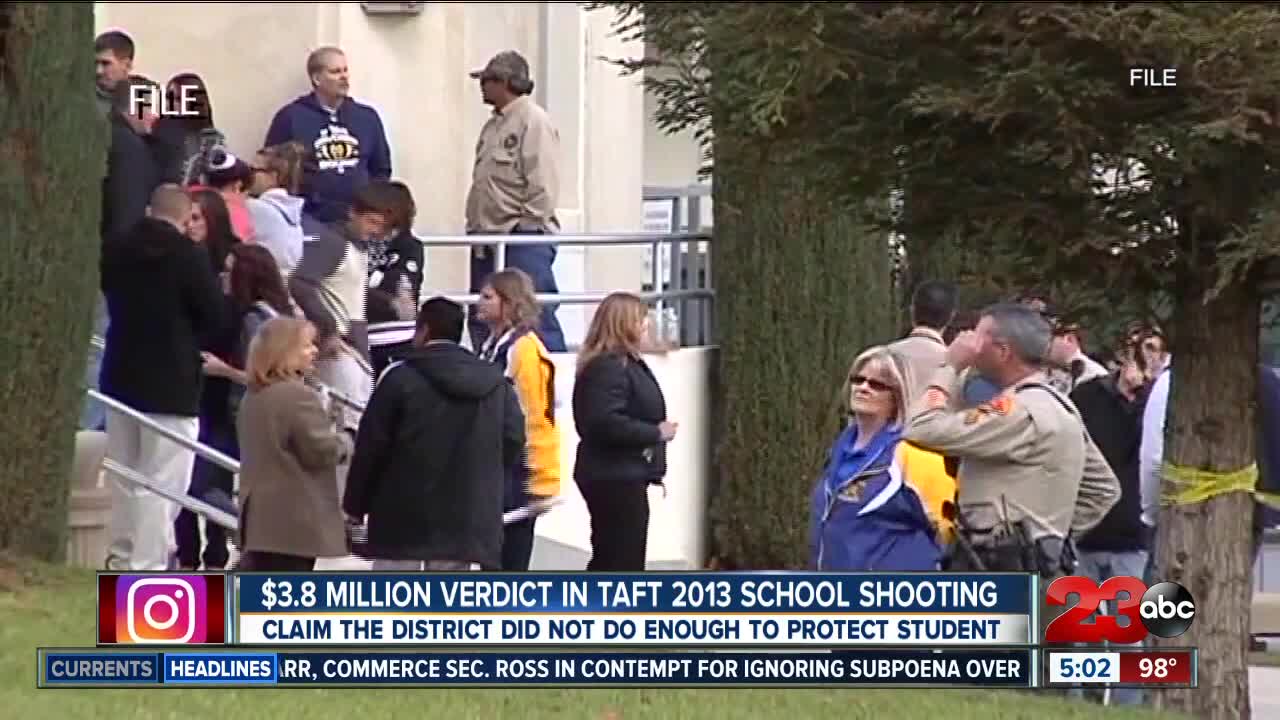$3.8 million verdict in 2013 Taft school shooting