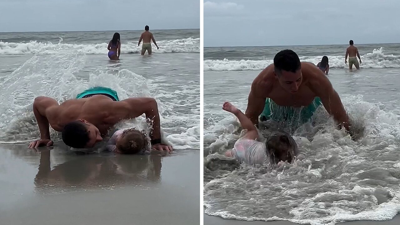 Ocean totally hijacks family's cute video moment