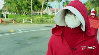 'Handmaids' demonstrate for choice