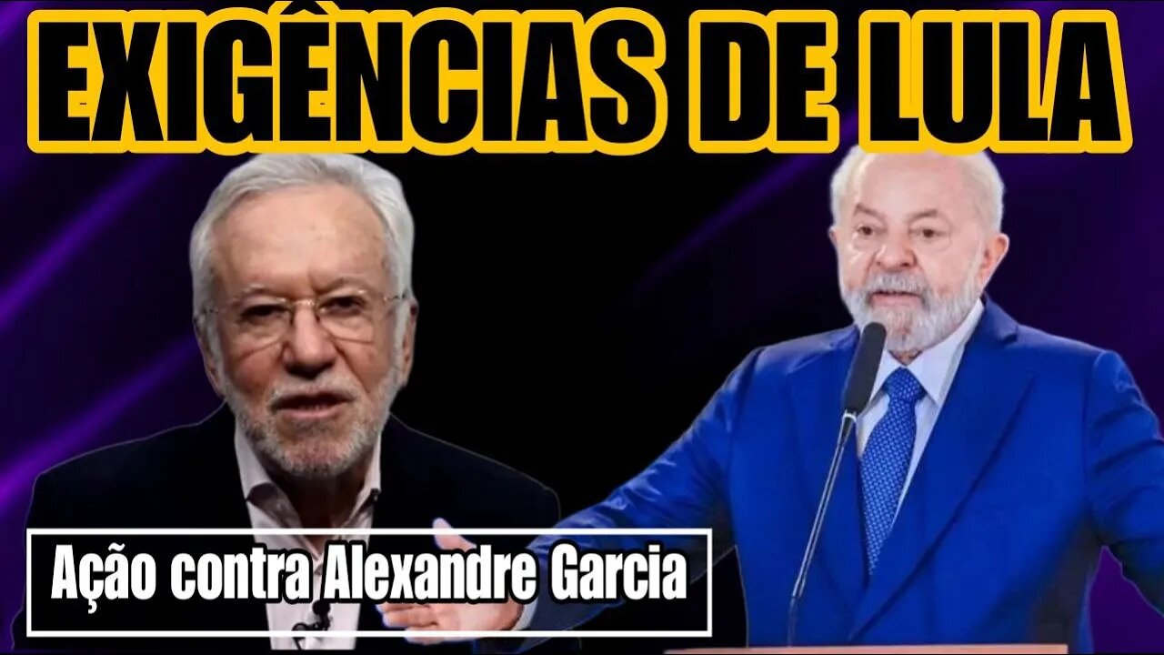 Exigências de Lula: Um avião presidencial mais moderno. Ação contra A. Garcia alegando desinformação